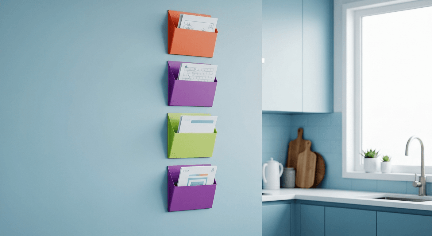Fuutreo 6 Pcs Magnetic Wall File Organizer