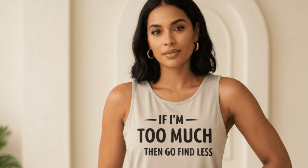 The High-Agency Blueprint: Analyzing the Strong Confidence ‘If I’m Too Much’ Tank Top Stack